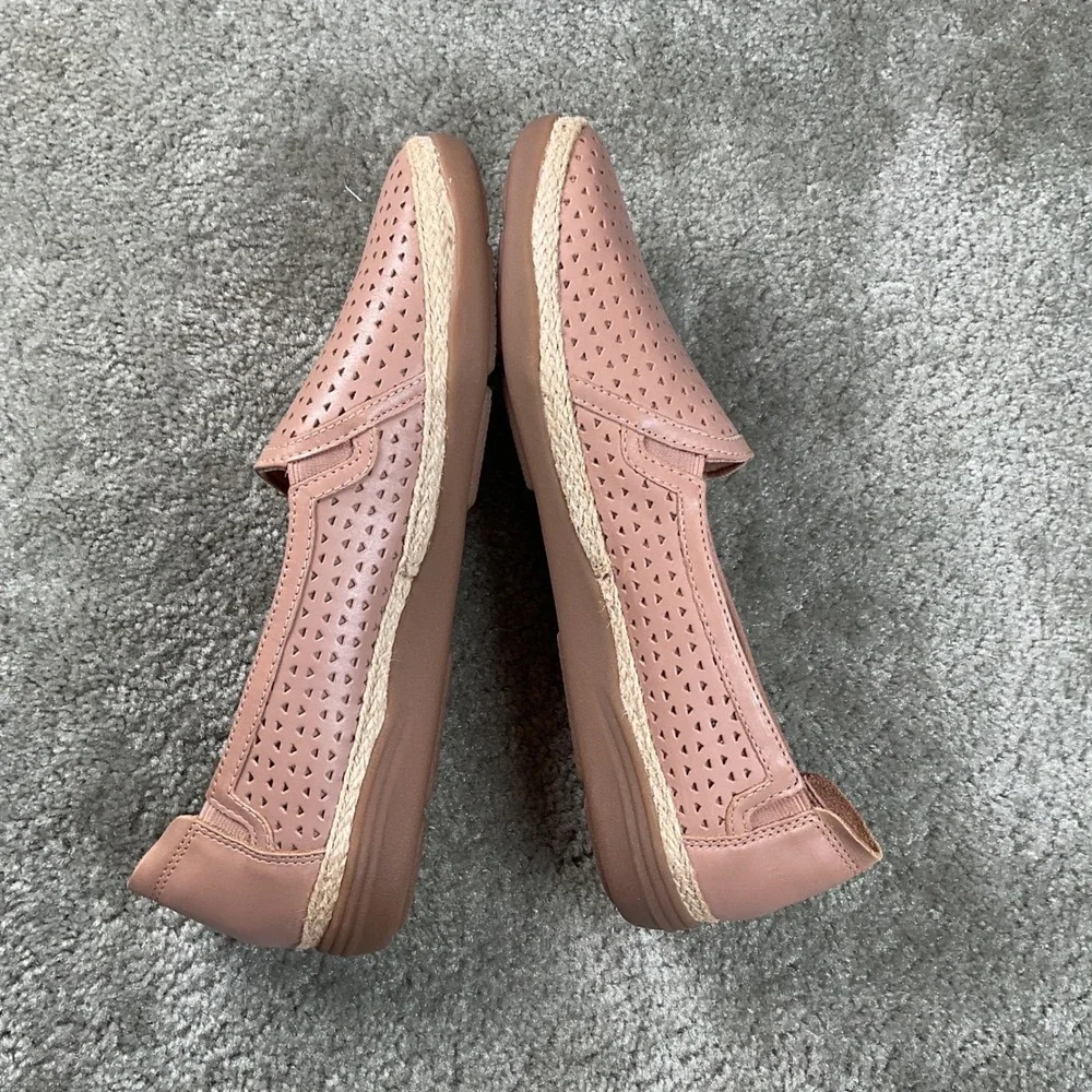 Clarks Collection Elaina Ruby  Womens 9.5 Pink‎  Perforated Espadrille Flats